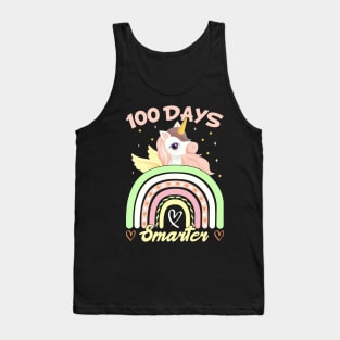 100 Days of School Colorful  Unicorn Lovers Gift For Kids Students And Teacher Tank Top